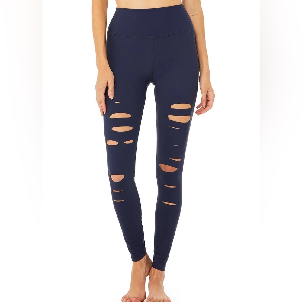 ALO Yoga High-Waist Ripped Warrior Leggings